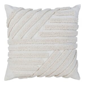 White Textured Decorative Cushion