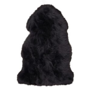 Black Long Fur Chair Cushion Accent